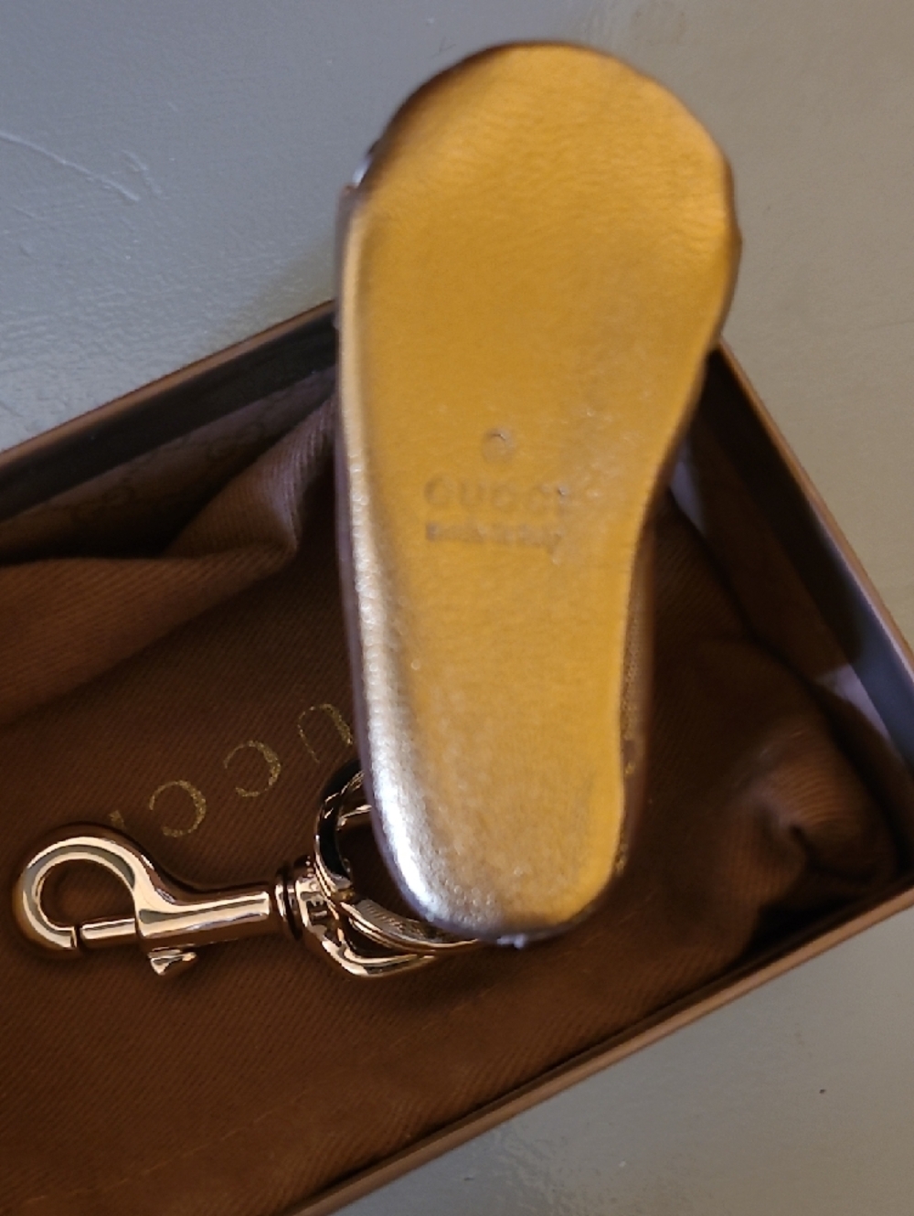 Gucci Brown Monogram Mini Bag Charm with Gold Hardware - Picture 7 of 9